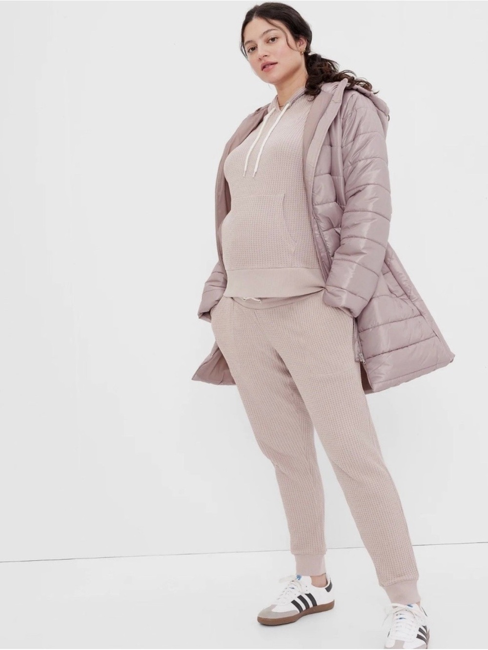 GAP Maternity Quilted Hooded Puffer Coat